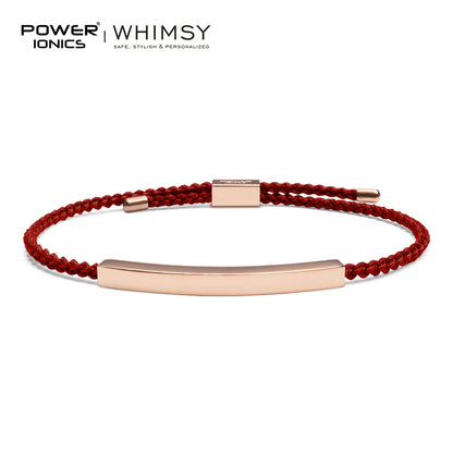 Power Ionics Whimsy New Trend Fashion 18K Rose Gold Plated Unisex Slim Souvenir Bracelet Free Engrave
