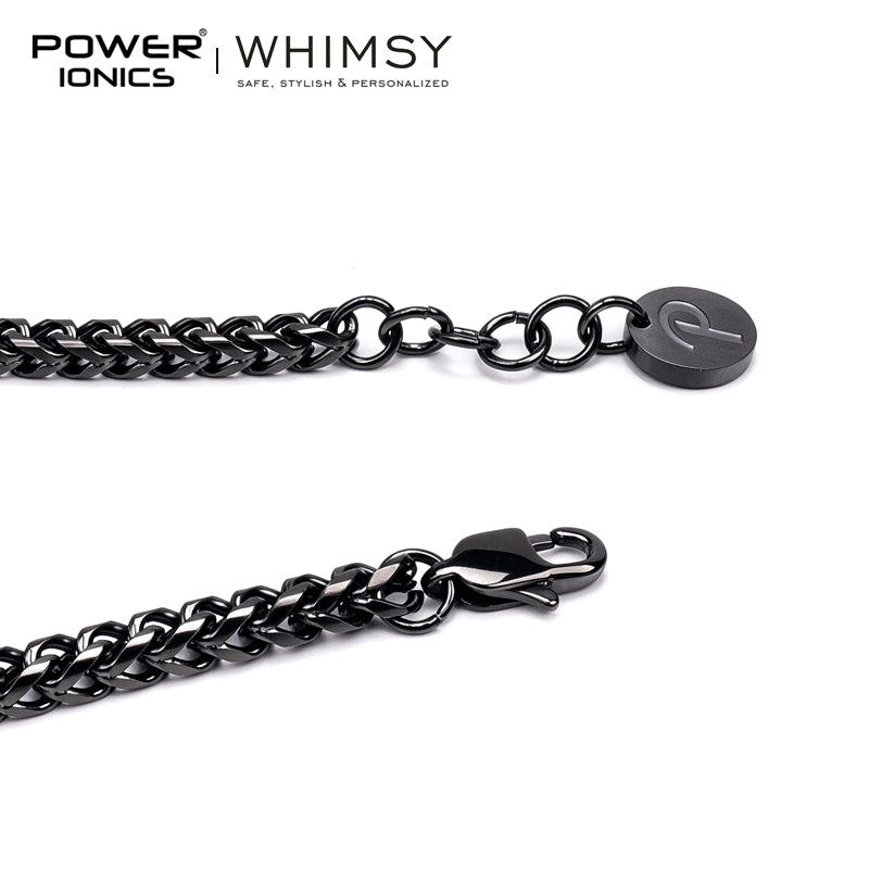 POWER IONICS 316L Stainless Steel Cuban Chain Personalized Couple Bracelet