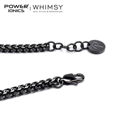 POWER IONICS 316L Stainless Steel Cuban Chain Personalized Couple Bracelet