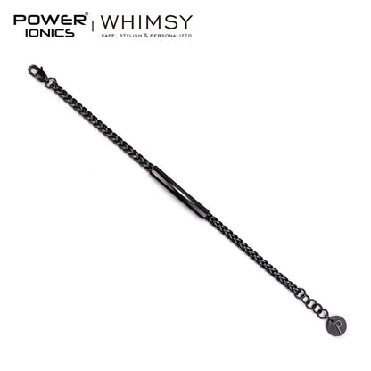 POWER IONICS 316L Stainless Steel Cuban Chain Personalized Couple Bracelet
