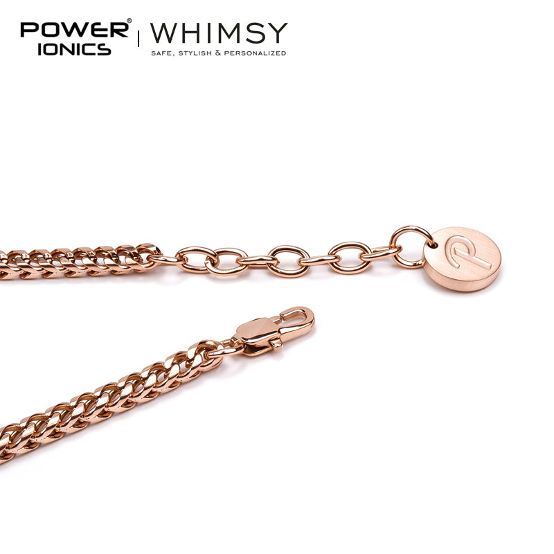 POWER IONICS 316L Stainless Steel Cuban Chain Personalized Couple Bracelet
