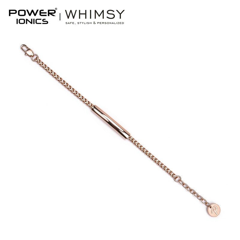 POWER IONICS 316L Stainless Steel Cuban Chain Personalized Couple Bracelet