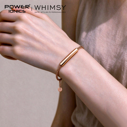 POWER IONICS 316L Stainless Steel Cuban Chain Personalized Couple Bracelet