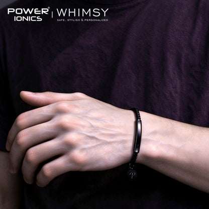 POWER IONICS 316L Stainless Steel Cuban Chain Personalized Couple Bracelet