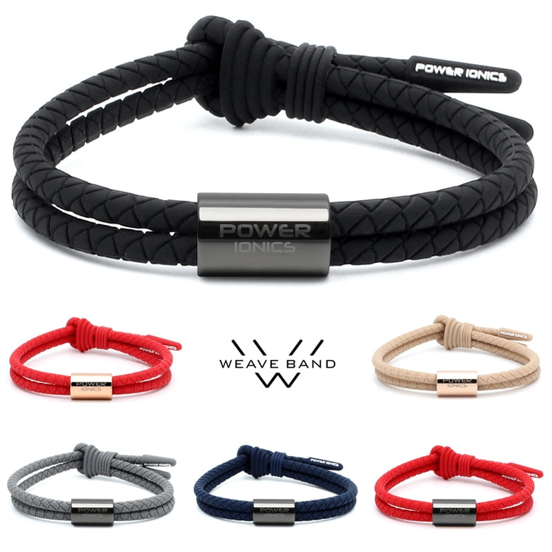 【Pre-order/ship within 7days】Power Ionics WEAVE BAND Unisex Waterproof Ions and Germanium Sports Fashion Bracelet Free Lettering Gifts
